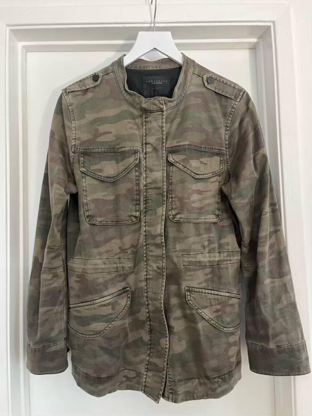 Sanctuary Commander Camouflage Military Utility Field Jacket Green - Women's L